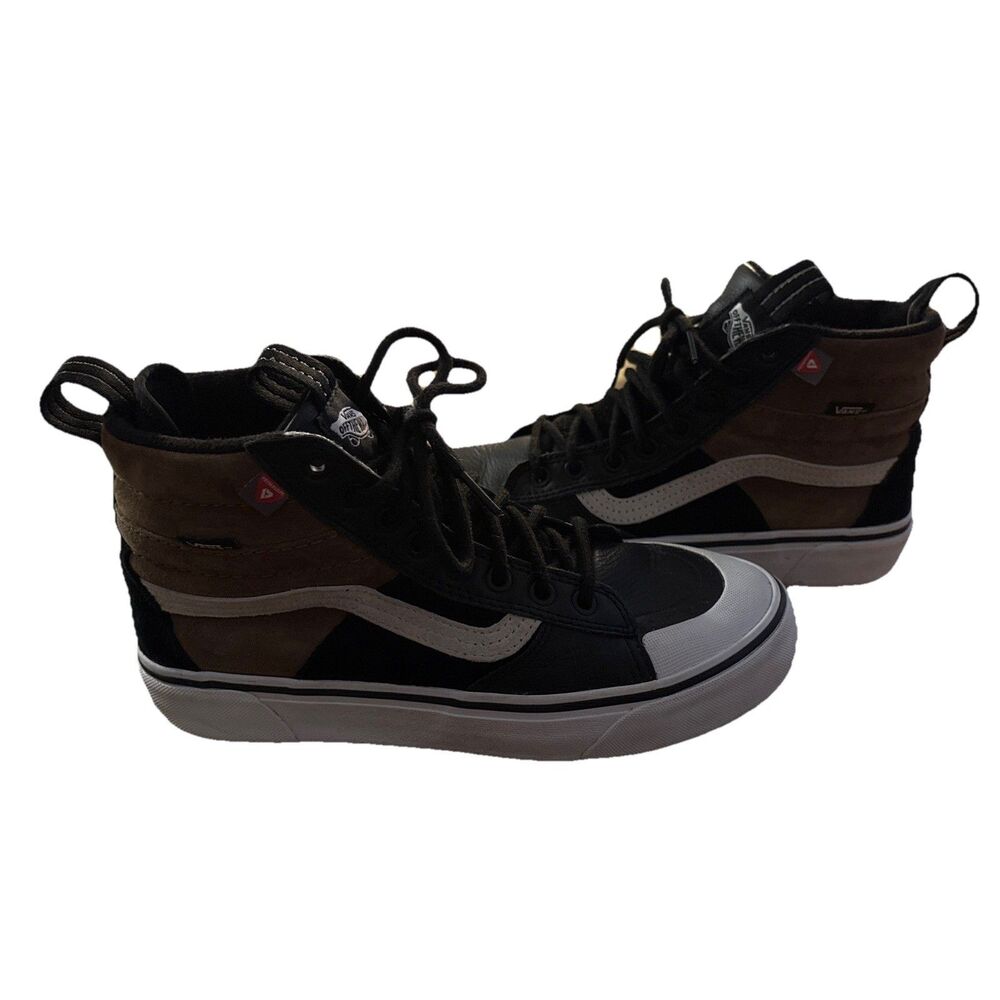 Vans Black High Top Skater Leather Sneakers Shoes